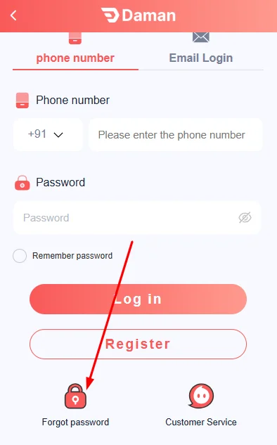 Click forgot password option
